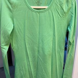 Woolx Light Merino Wool Green Long Sleeve Top